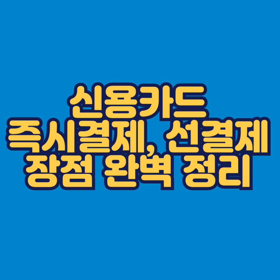 신용카드 선결제 즉시결제 장점은? - 머니위버