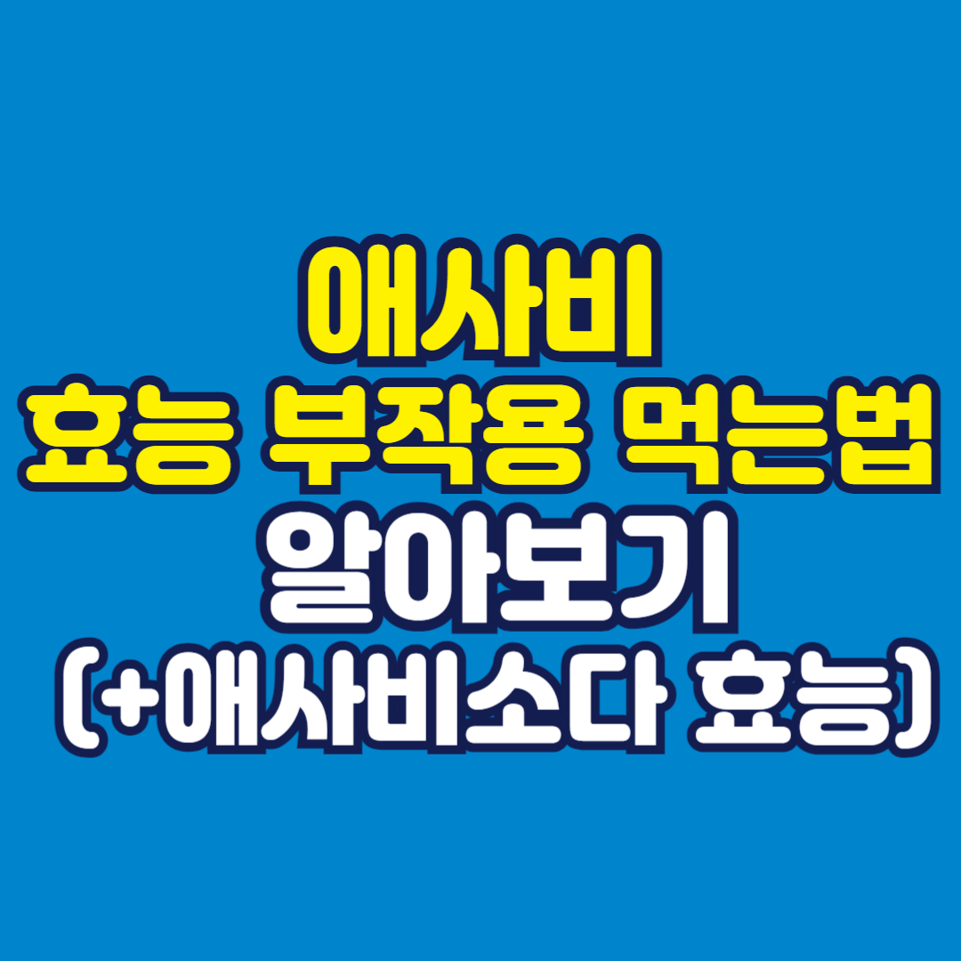 애사비 효능 부작용 먹는법(애사비소다 효능)