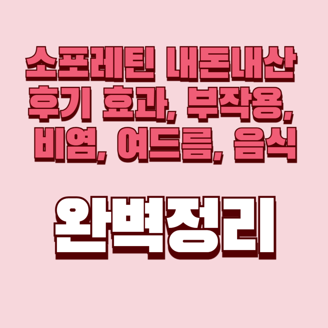 소포레틴 내돈내산 후기 효과, 부작용, 비염, 여드름, 음식 완벽정리