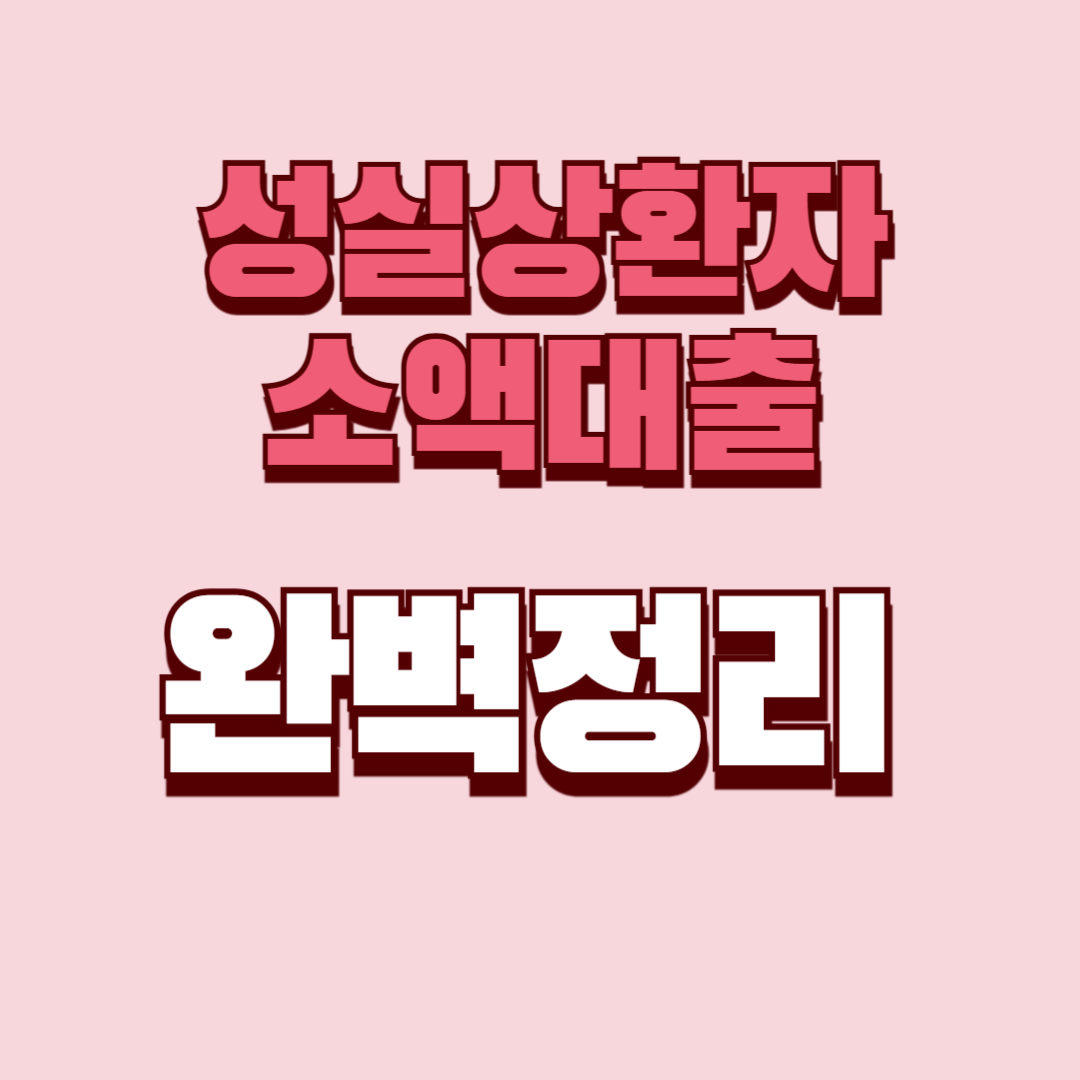 성실상환자 소액대출 완벽 정리(+ 신용회복 중 대출 가능한 방법 조건·한도·신청 방법)